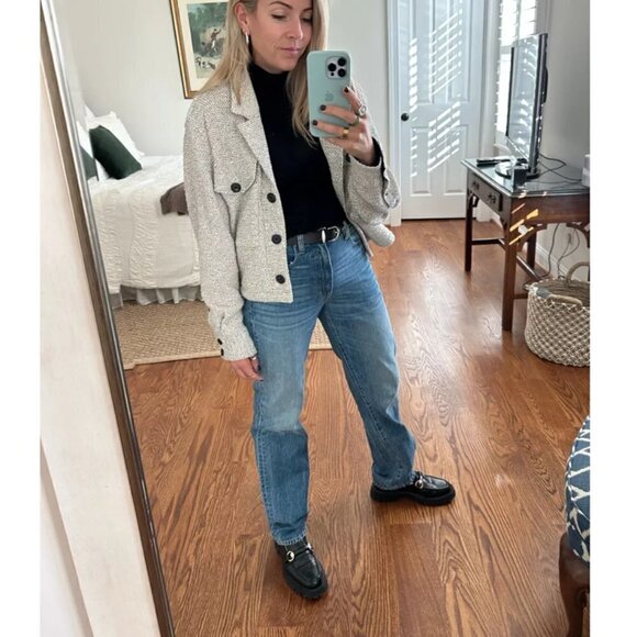 SLVRLAKE Sophie Ripped Mid Rise Straight Leg Jeans in All Or Nothing Size US 28 - Picture 3 of 15